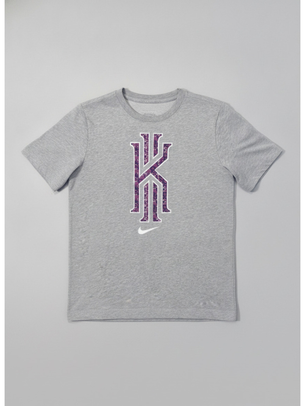 Nike Boy’s Kyrie Logo Graphic T-Shirt Standard Fit Gray Large